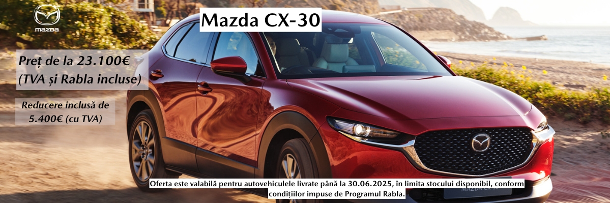 Mazda CX-30 – SUV-ul Compact, Acum cu 5.400€ Reducere Inclusă!