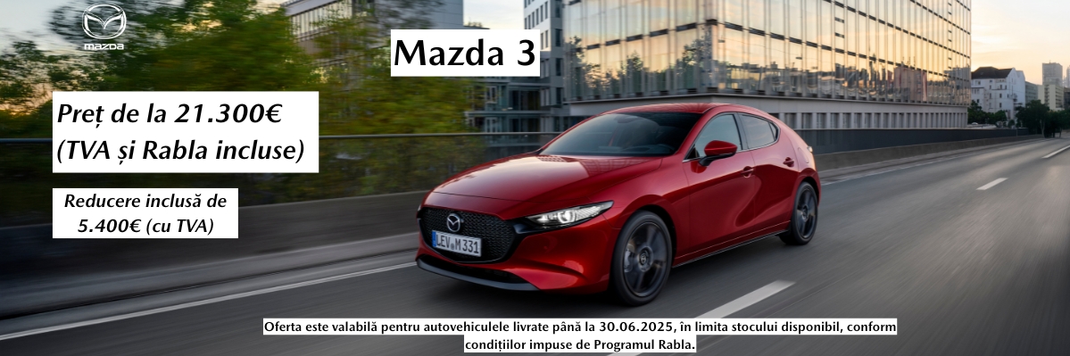 Mazda 3 – Performanță și Eleganță, Acum cu 5.400€ Reducere Inclusă!